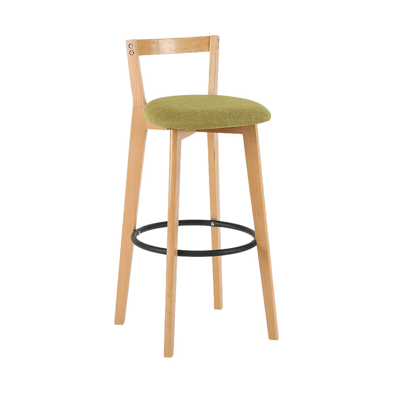 Contemporary Wood Kitchen Dining Room Armless Stool Low Back Bar Stool