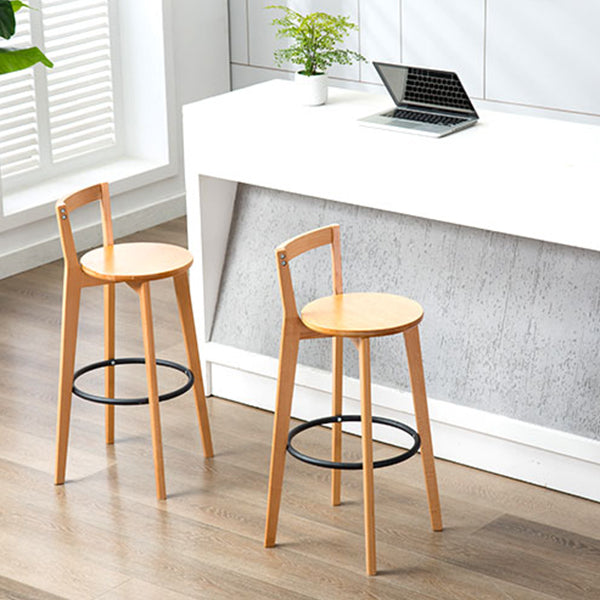 Contemporary Wood Kitchen Dining Room Armless Stool Low Back Bar Stool