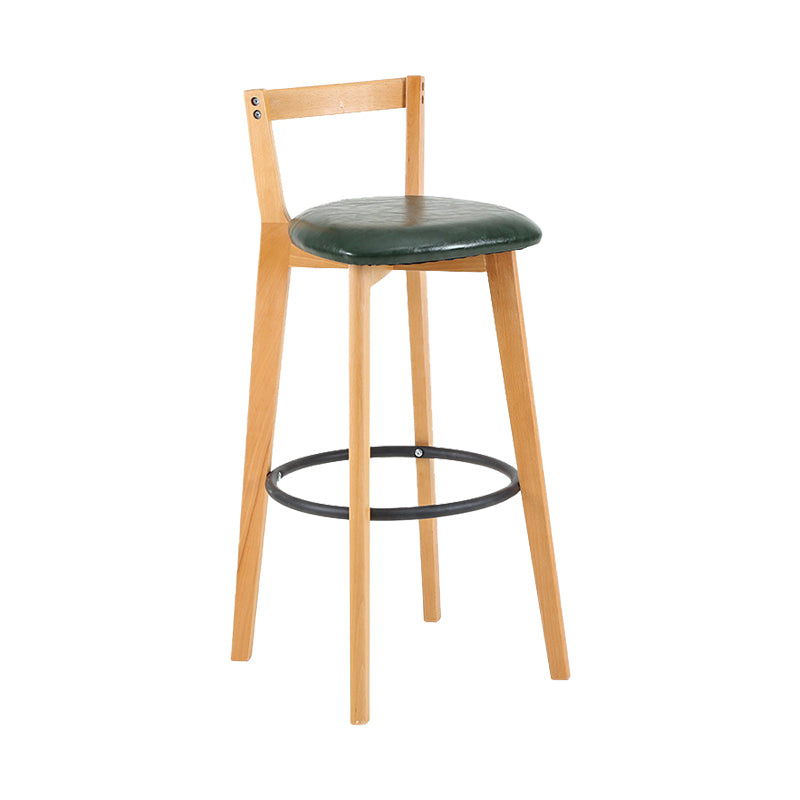 Contemporary Wood Kitchen Dining Room Armless Stool Low Back Bar Stool