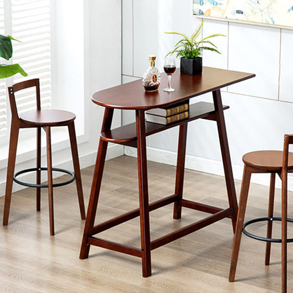 Contemporary Wood Kitchen Dining Room Armless Stool Low Back Bar Stool
