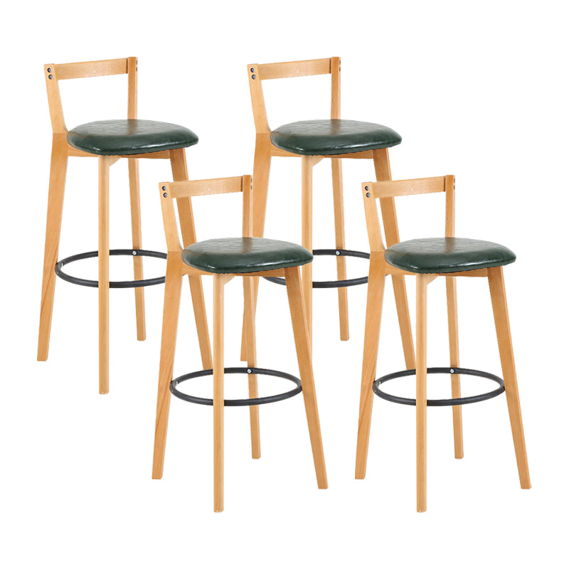 Contemporary Wood Kitchen Dining Room Armless Stool Low Back Bar Stool