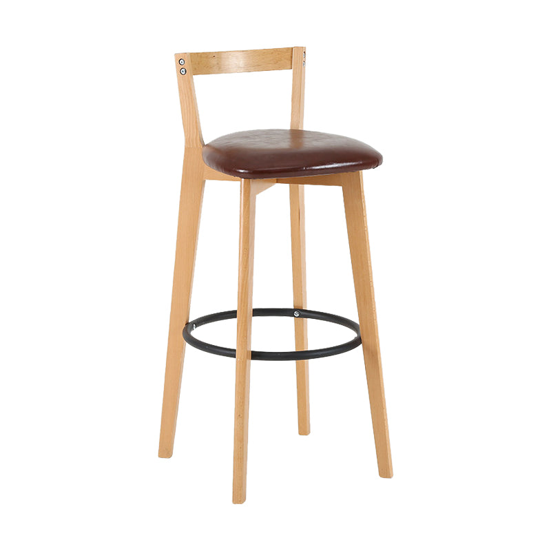 Contemporary Wood Kitchen Dining Room Armless Stool Low Back Bar Stool