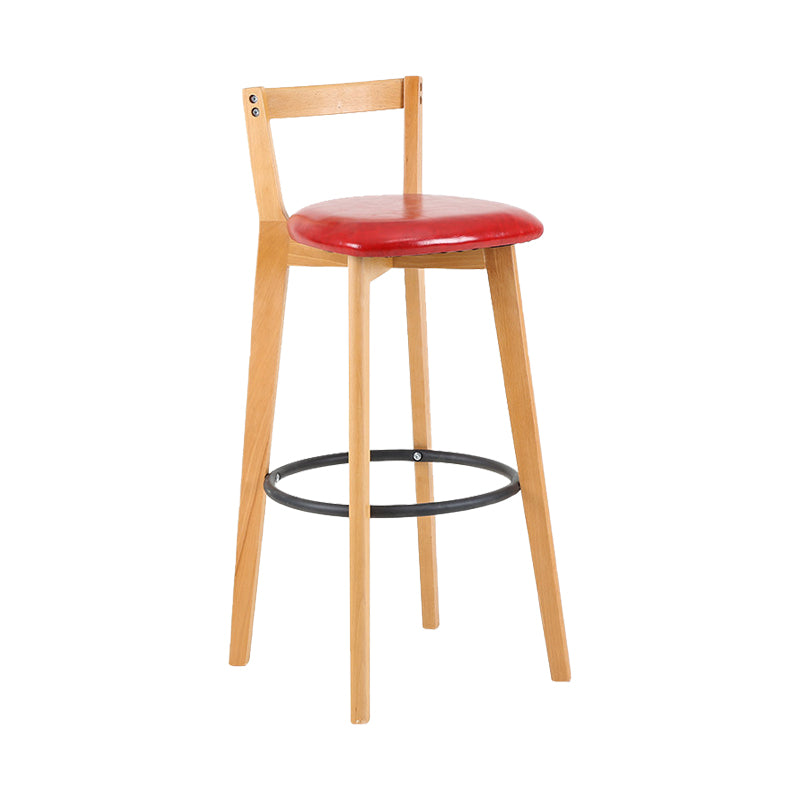 Contemporary Wood Kitchen Dining Room Armless Stool Low Back Bar Stool