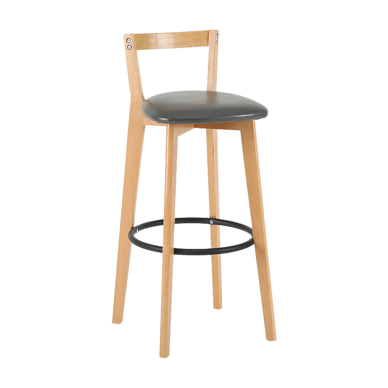 Contemporary Wood Kitchen Dining Room Armless Stool Low Back Bar Stool