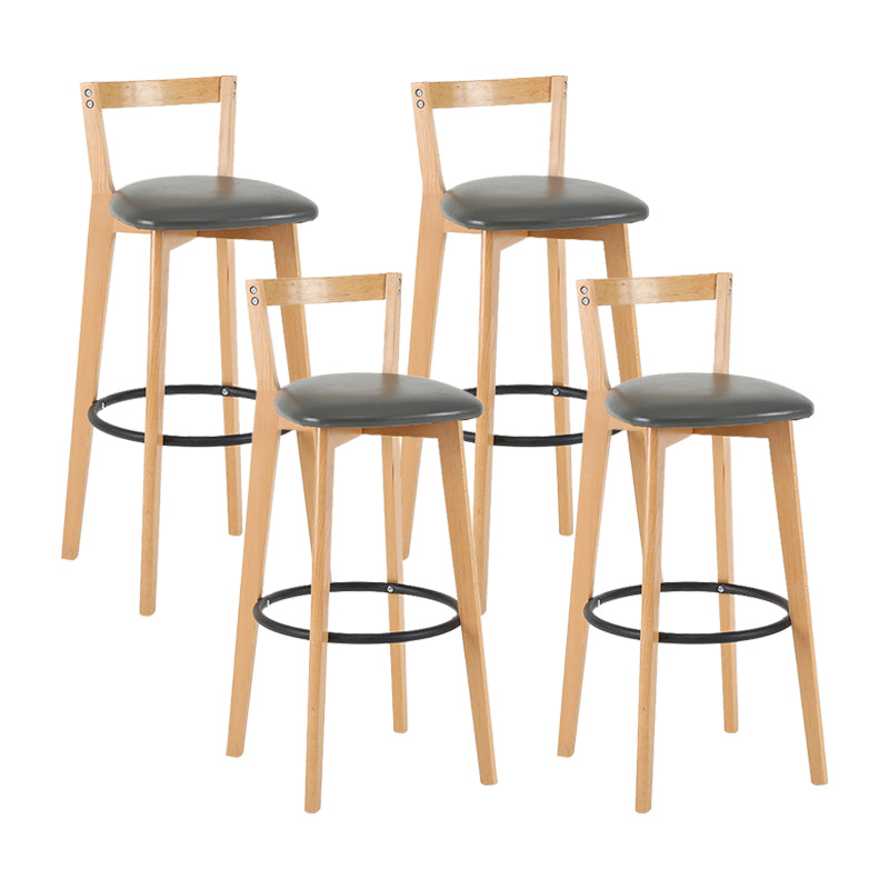 Contemporary Wood Kitchen Dining Room Armless Stool Low Back Bar Stool