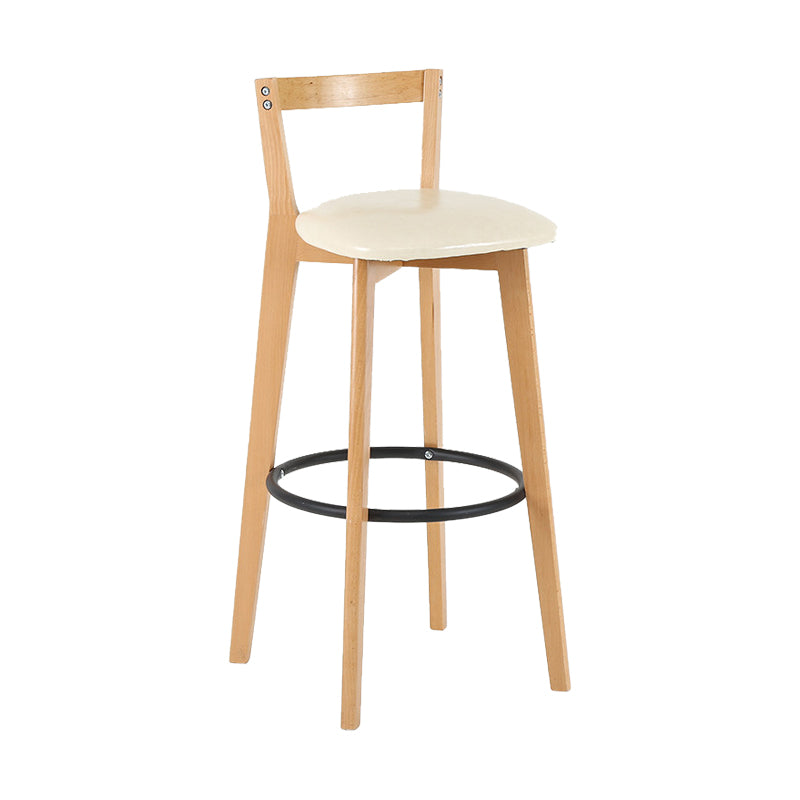 Contemporary Wood Kitchen Dining Room Armless Stool Low Back Bar Stool