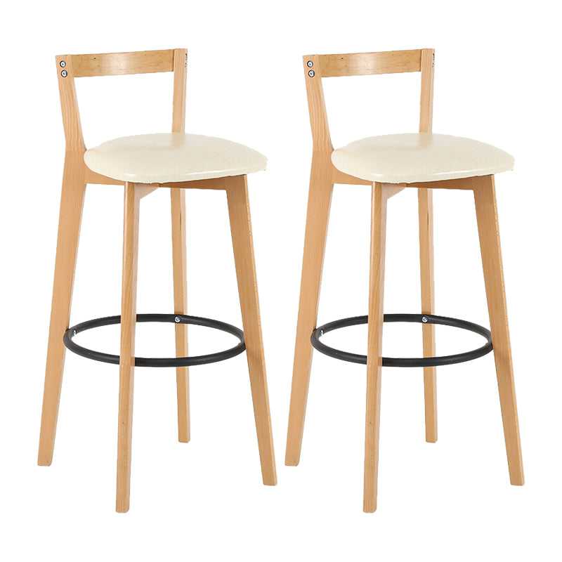 Contemporary Wood Kitchen Dining Room Armless Stool Low Back Bar Stool