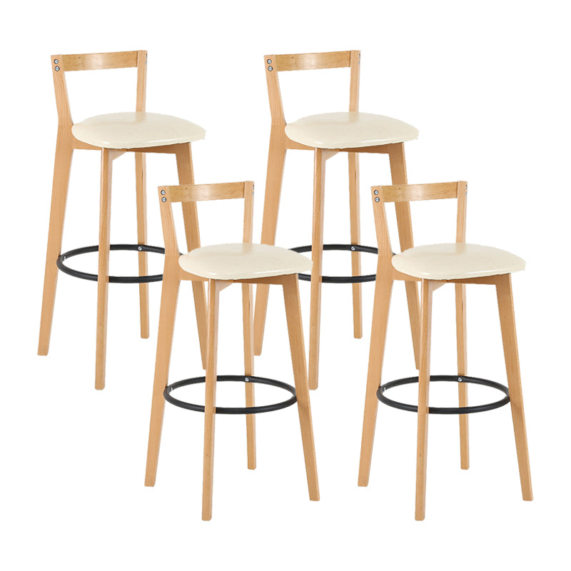 Contemporary Wood Kitchen Dining Room Armless Stool Low Back Bar Stool