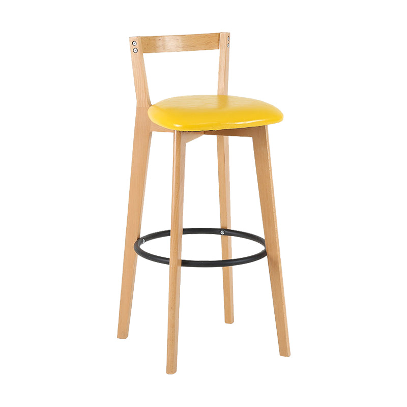 Contemporary Wood Kitchen Dining Room Armless Stool Low Back Bar Stool