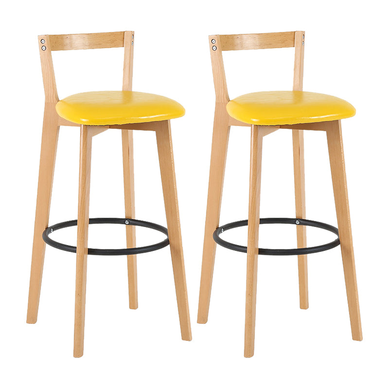 Contemporary Wood Kitchen Dining Room Armless Stool Low Back Bar Stool