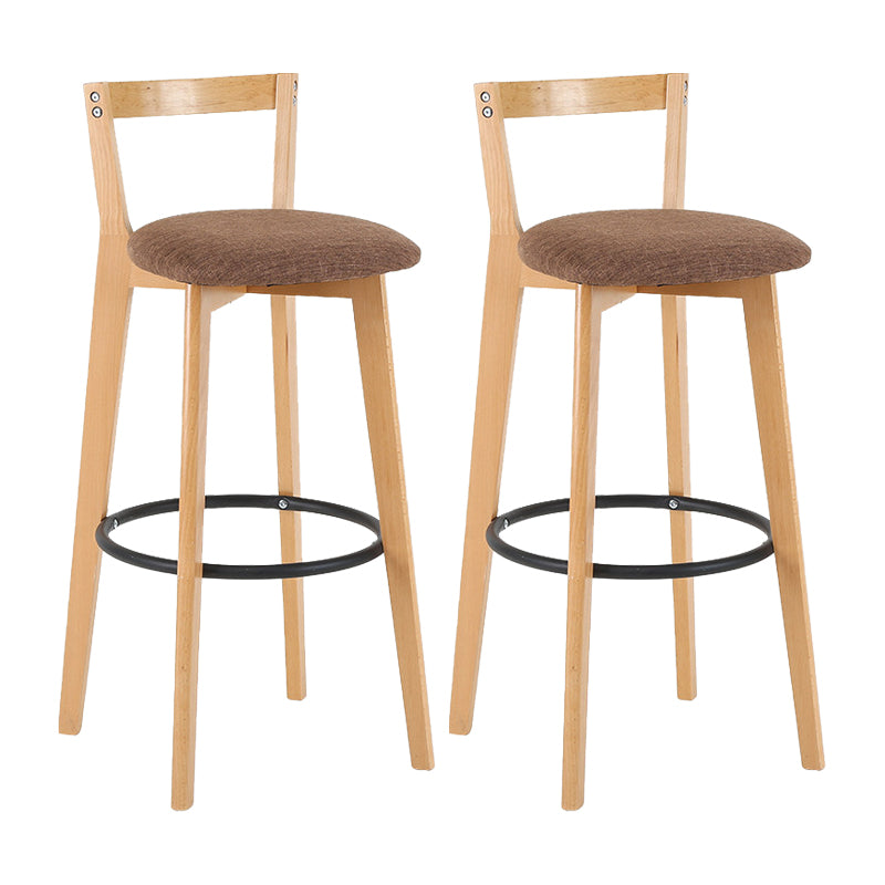 Contemporary Wood Kitchen Dining Room Armless Stool Low Back Bar Stool