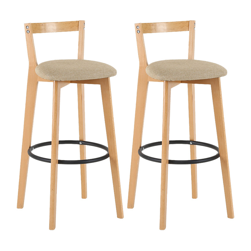 Contemporary Wood Kitchen Dining Room Armless Stool Low Back Bar Stool