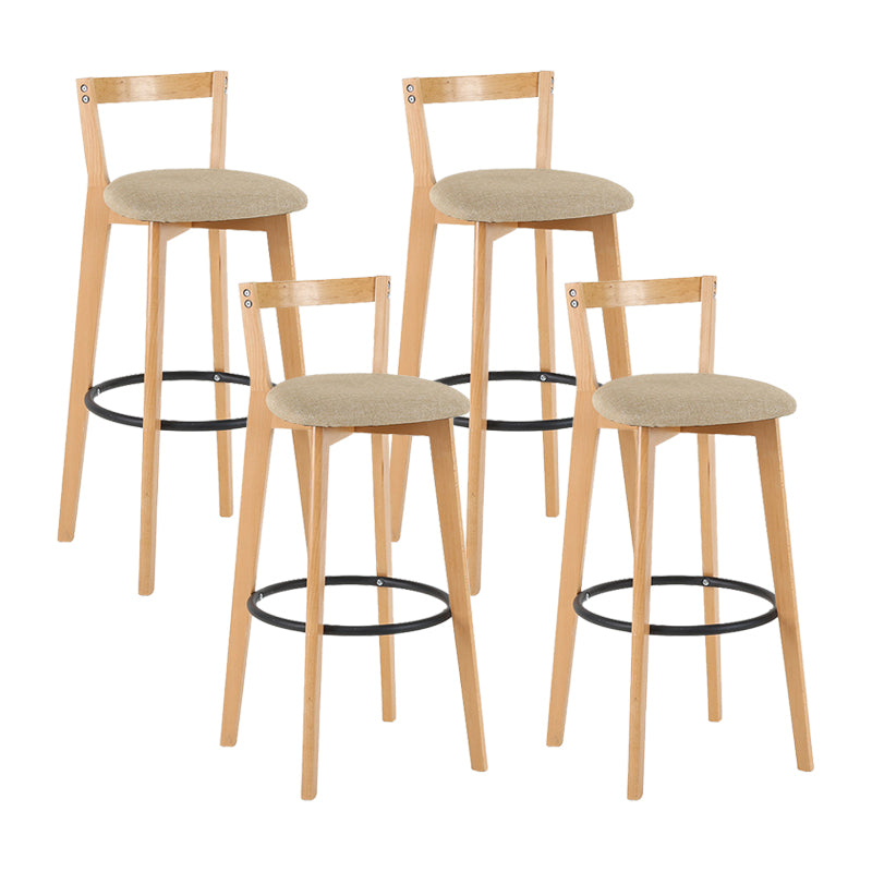 Contemporary Wood Kitchen Dining Room Armless Stool Low Back Bar Stool