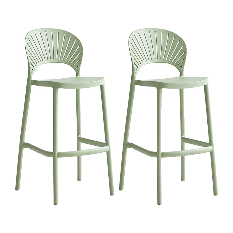 29.53" Plastic Scandinavian Kitchen Dining Room Armless Stool Low Back Bar Stool