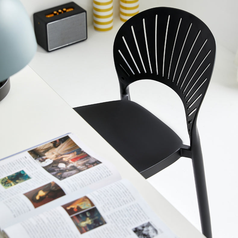 29.53" Plastic Scandinavian Kitchen Dining Room Armless Stool Low Back Bar Stool