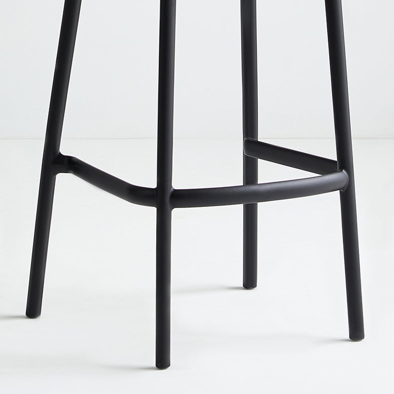 29.53" Plastic Scandinavian Kitchen Dining Room Armless Stool Low Back Bar Stool