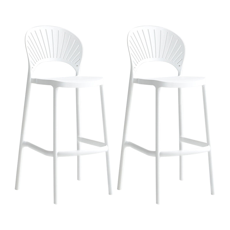 29.53" Plastic Scandinavian Kitchen Dining Room Armless Stool Low Back Bar Stool
