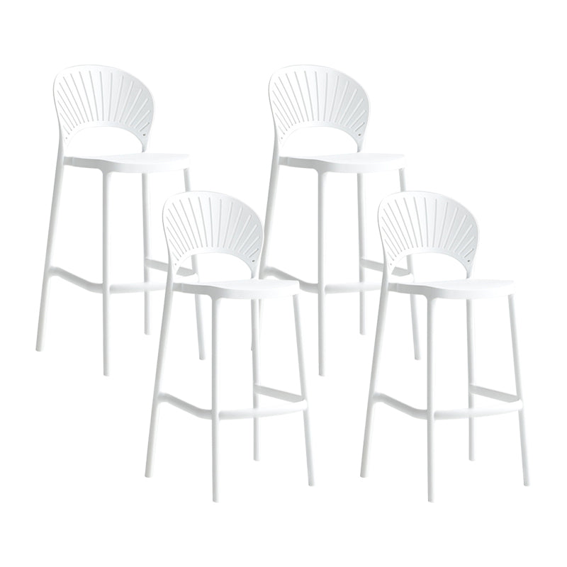 29.53" Plastic Scandinavian Kitchen Dining Room Armless Stool Low Back Bar Stool