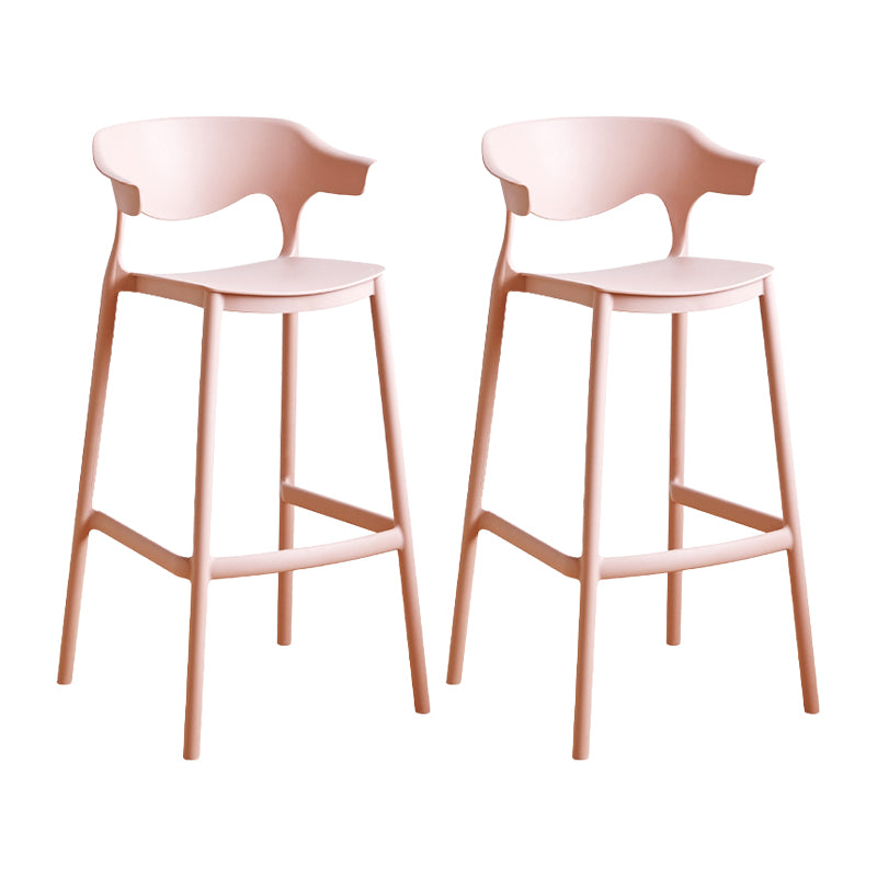 Contemporary Plastic Kitchen Dining Room Arm Stool Low Back Bar Stool