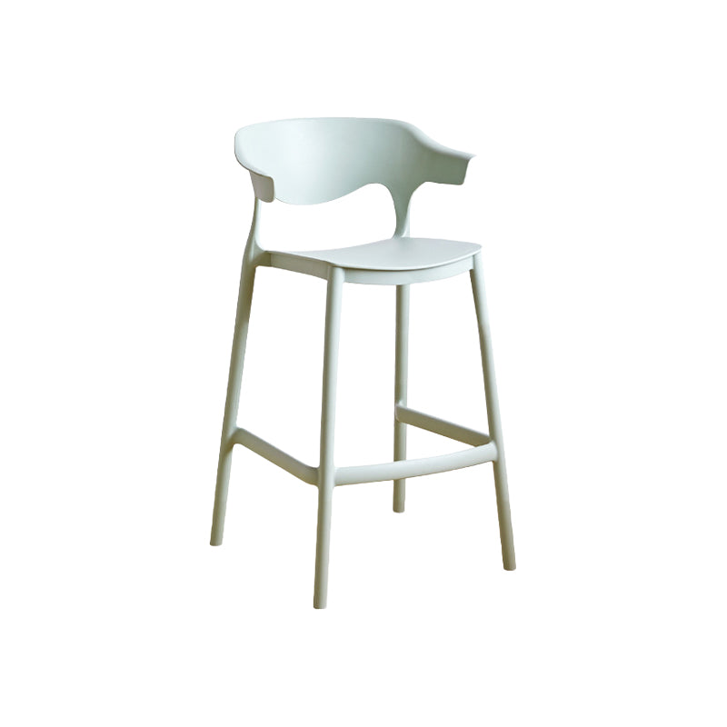 Contemporary Plastic Kitchen Dining Room Arm Stool Low Back Bar Stool