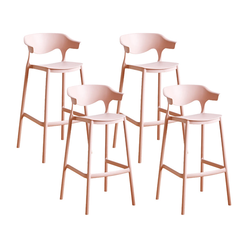 Contemporary Plastic Kitchen Dining Room Arm Stool Low Back Bar Stool