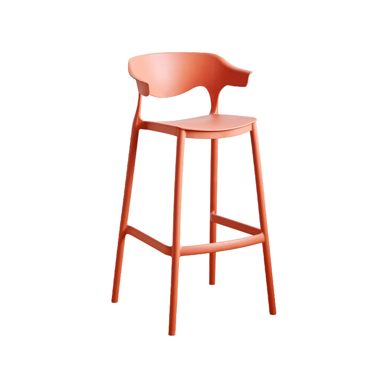 Contemporary Plastic Kitchen Dining Room Arm Stool Low Back Bar Stool
