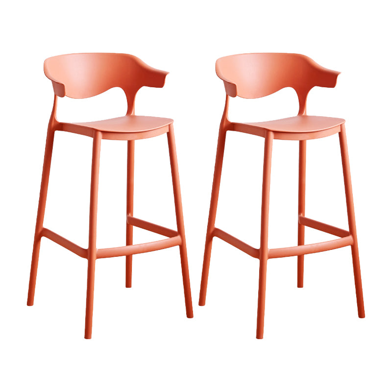 Contemporary Plastic Kitchen Dining Room Arm Stool Low Back Bar Stool
