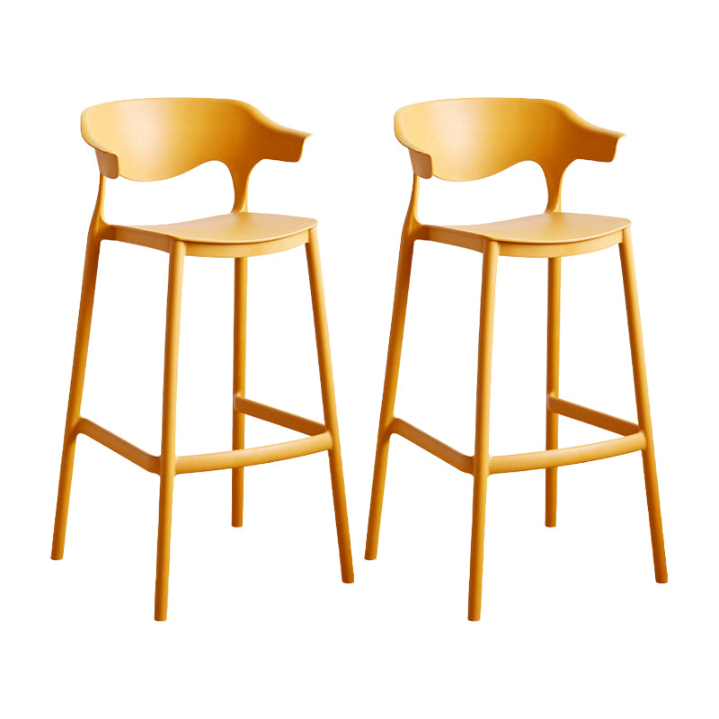 Contemporary Plastic Kitchen Dining Room Arm Stool Low Back Bar Stool