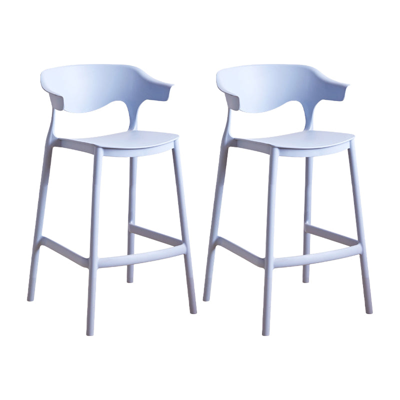 Contemporary Plastic Kitchen Dining Room Arm Stool Low Back Bar Stool