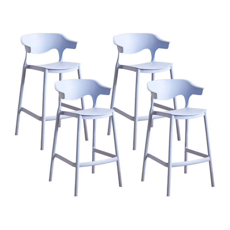 Contemporary Plastic Kitchen Dining Room Arm Stool Low Back Bar Stool