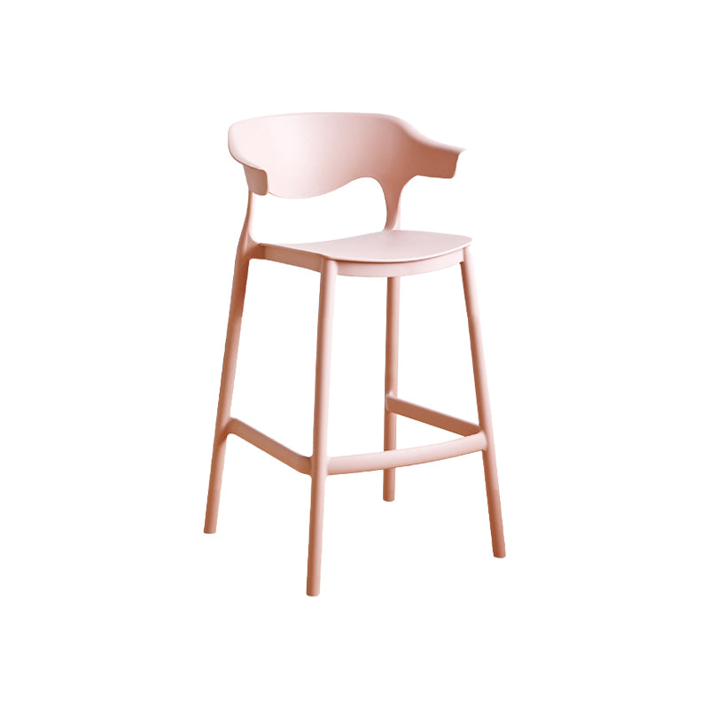 Contemporary Plastic Kitchen Dining Room Arm Stool Low Back Bar Stool