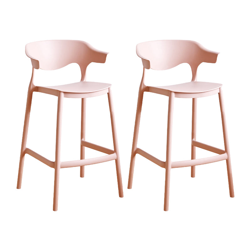 Contemporary Plastic Kitchen Dining Room Arm Stool Low Back Bar Stool