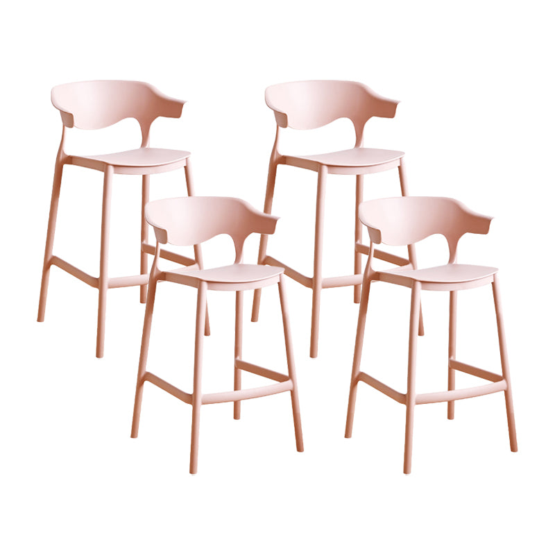 Contemporary Plastic Kitchen Dining Room Arm Stool Low Back Bar Stool