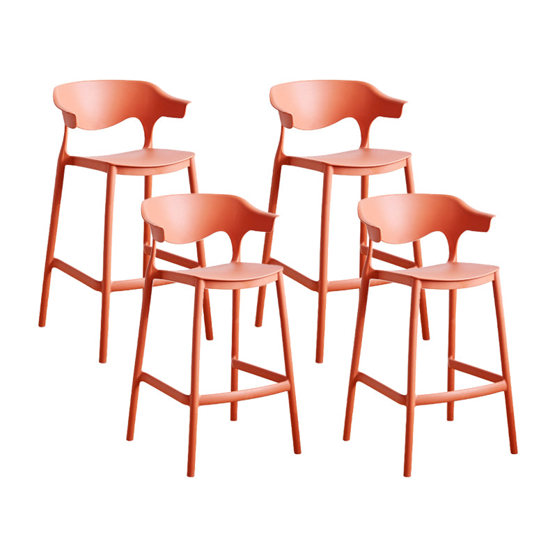 Contemporary Plastic Kitchen Dining Room Arm Stool Low Back Bar Stool