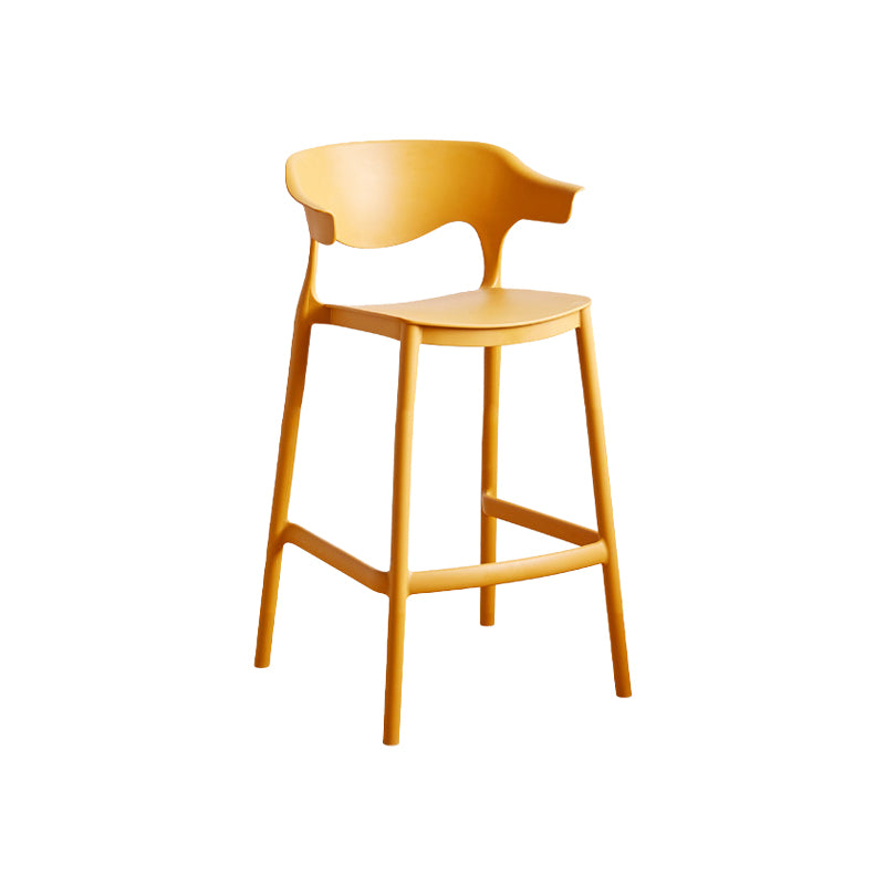 Contemporary Plastic Kitchen Dining Room Arm Stool Low Back Bar Stool