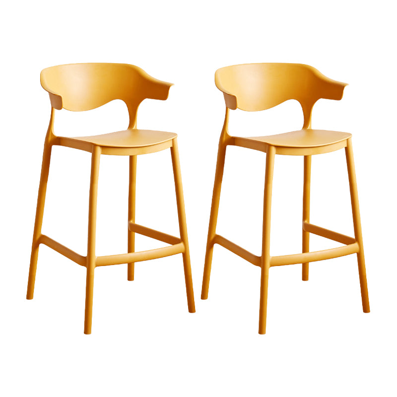 Contemporary Plastic Kitchen Dining Room Arm Stool Low Back Bar Stool