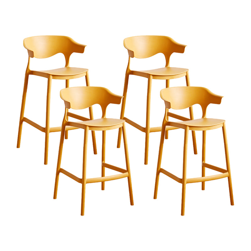 Contemporary Plastic Kitchen Dining Room Arm Stool Low Back Bar Stool