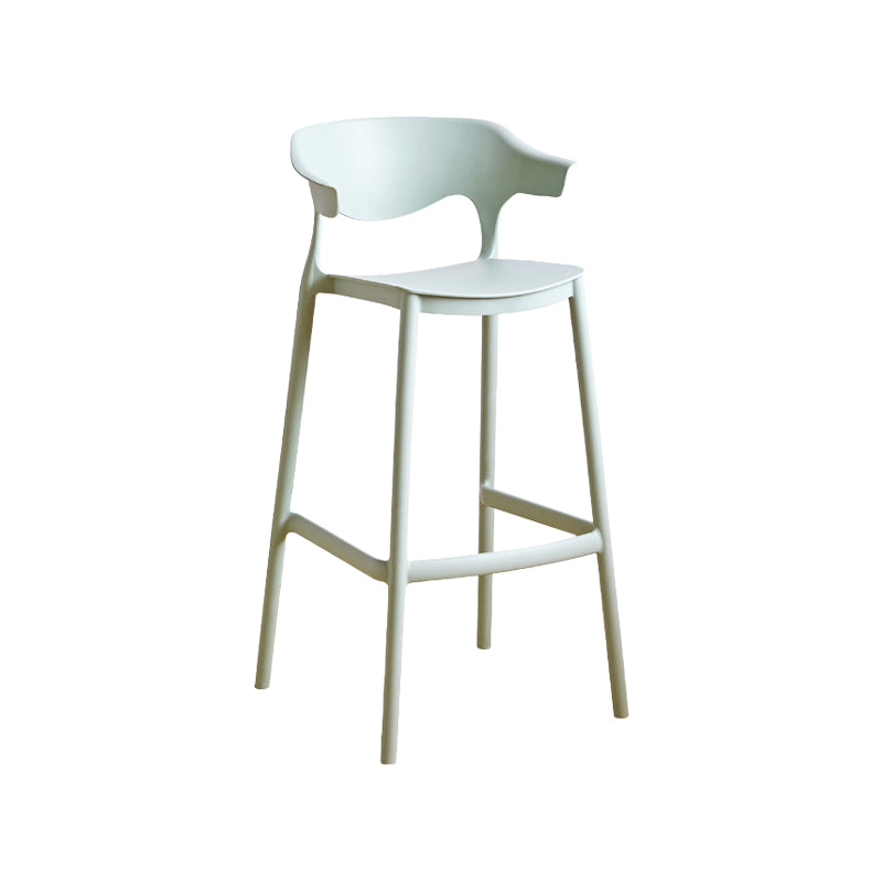 Contemporary Plastic Kitchen Dining Room Arm Stool Low Back Bar Stool
