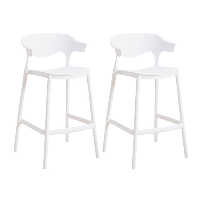 Contemporary Plastic Kitchen Dining Room Arm Stool Low Back Bar Stool