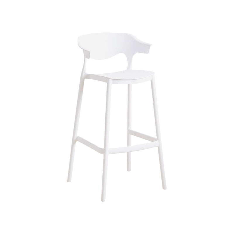 Contemporary Plastic Kitchen Dining Room Arm Stool Low Back Bar Stool