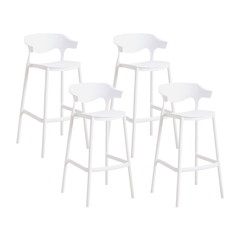 Contemporary Plastic Kitchen Dining Room Arm Stool Low Back Bar Stool
