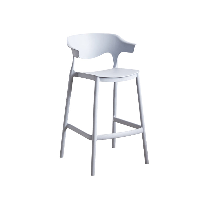 Contemporary Plastic Kitchen Dining Room Arm Stool Low Back Bar Stool