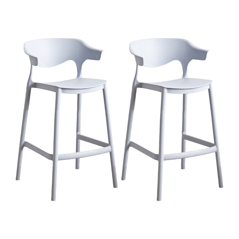 Contemporary Plastic Kitchen Dining Room Arm Stool Low Back Bar Stool