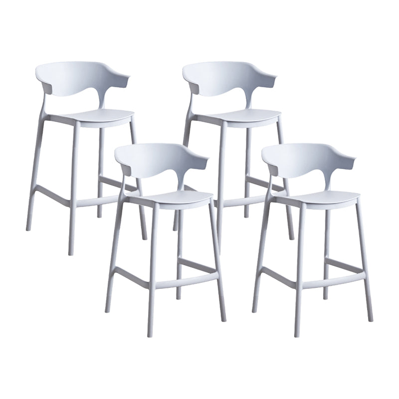 Contemporary Plastic Kitchen Dining Room Arm Stool Low Back Bar Stool