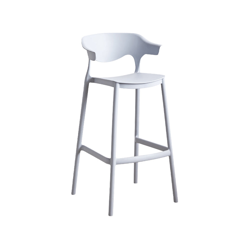 Contemporary Plastic Kitchen Dining Room Arm Stool Low Back Bar Stool