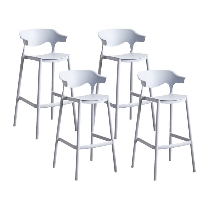 Contemporary Plastic Kitchen Dining Room Arm Stool Low Back Bar Stool