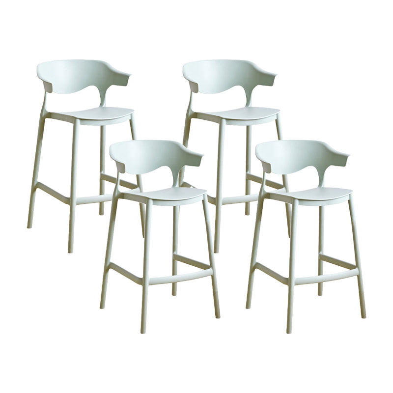 Contemporary Plastic Kitchen Dining Room Arm Stool Low Back Bar Stool