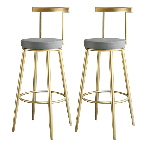 Glam Low Back Bar en Counter Stool Round Stool met 4 gouden benen