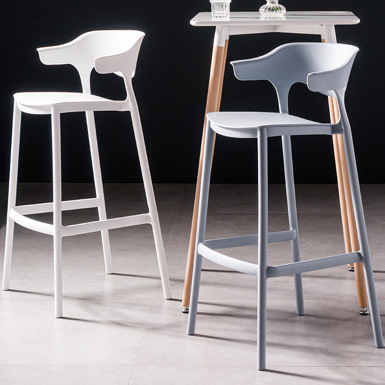30 inch Plastic Scandinavian Armless Stool Low Back Bar Stool for Kitchen
