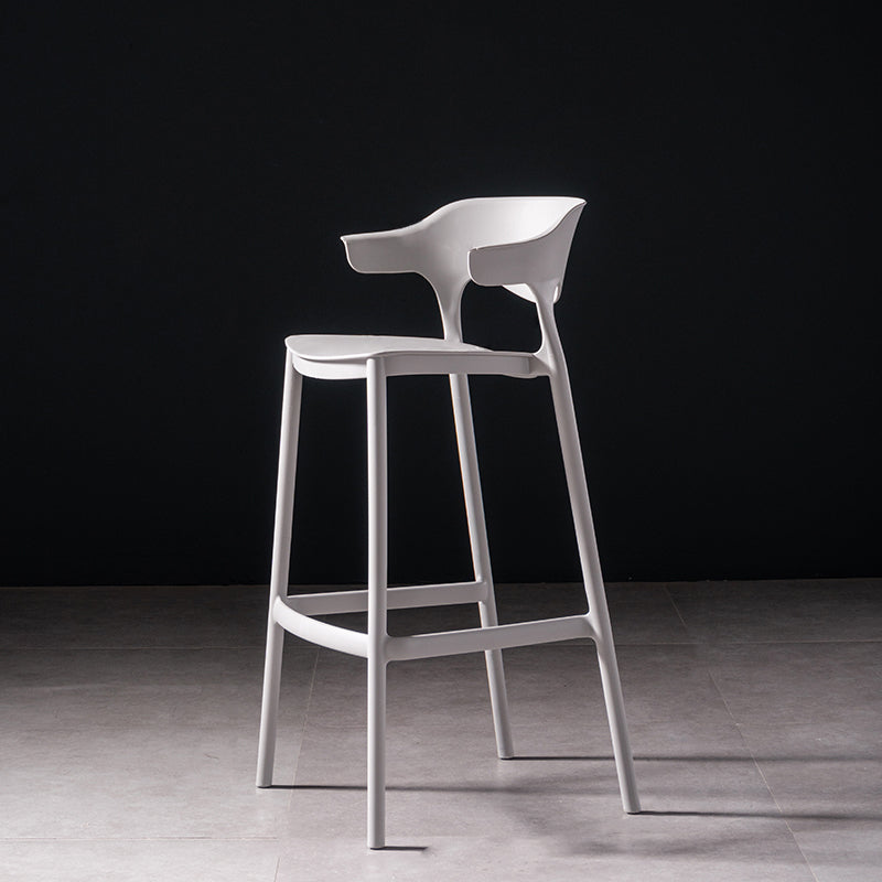 30 inch Plastic Scandinavian Armless Stool Low Back Bar Stool for Kitchen